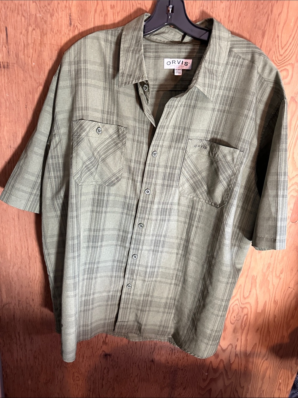 Orvis Olive Plaid Short-Sleeve Button-Down Shirt